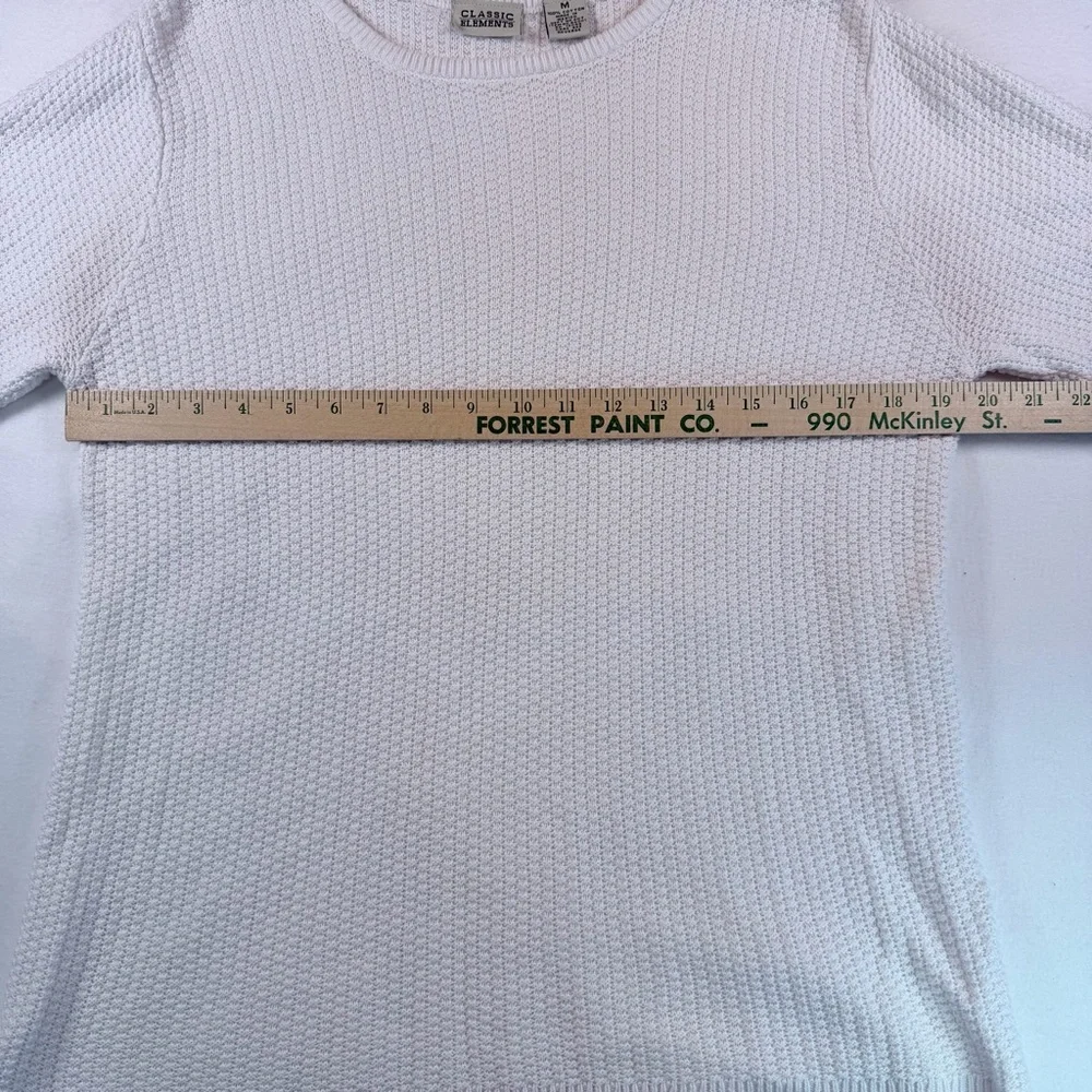 White‎ Short Sleeve Cotton Sweater Textured Capsule Romantic Boho Cottagecore